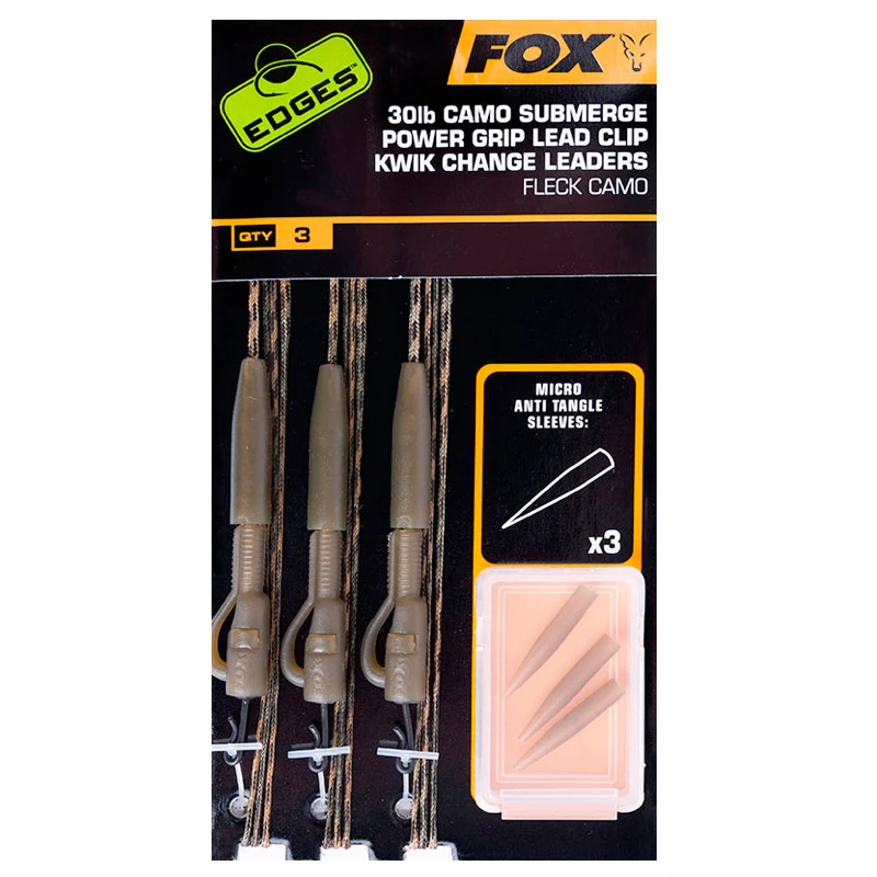 Fox Edges Camo Submerge Power Grip Lead Clip Kwik Change Kit 40lb 3 Fox Edges Camo Submerge Power Grip Lead Clip Kwik Change Kit 40lb