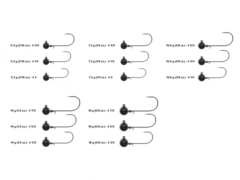 Jaeger Tungsten Ball Jig Head 4 Jaeger Tungsten Ball Jig Head – Bild 2